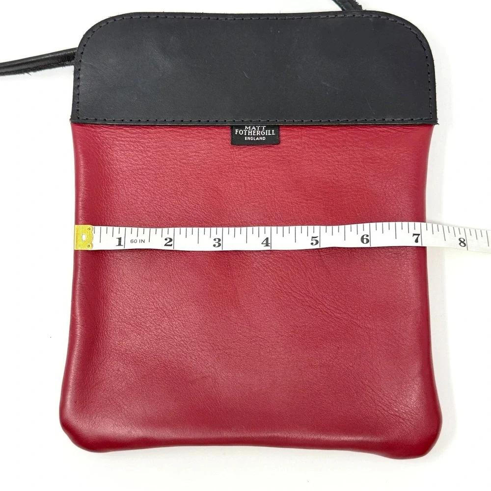 Matt Fothergill Pub Bag Leather Crossbody Red Black Small‎